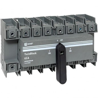 Рубильник EKF 63A 4P реверсивный c рукояткой для прямой установки TwinBlock