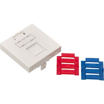 Вставка розеточная EKF TERACOM PRO 45x45мм формат Mosaic на 1 модуль Keystone со шторкой и маркером белая